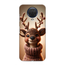 Яскравий чохол для Nokia G20 з Зимові Оленята – Олень в светрі