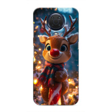 Яскравий чохол для Nokia G20 з Зимові Оленята – Олень з шарфом