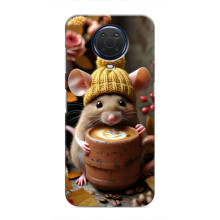 Печатный чехол «Зверята с кофе» для Nokia G20 – Медведь с кофе