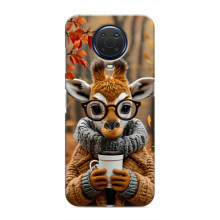 Печатный чехол «Зверята с кофе» для Nokia G20 – Жираф с кофе