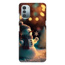 Чехлы на Новый Год Nokia G21 – Снеговик праздничный