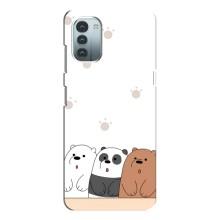 Чохли з зображенням різних тварин на Nokia G21 (Здивовані ведмедики)