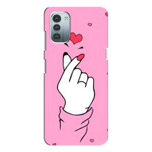 Чехол с принтом для Nokia G21 (AlphaPrint - Знак сердечка) – Знак Love