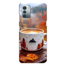 Чехол с уникальным дизайном «Осень с кофе» для Nokia G21 – Кофе на природе