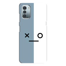 Силиконовые Чехлы (смешные стикеры) для Nokia G21 – Серо-белый