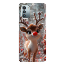 Яркий чехол для Nokia G21 с Зимними Оленятами