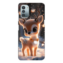 Яркий чехол для Nokia G21 с Зимними Оленятами – Оленёнок