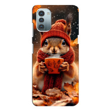 Друкований чохол 'Звірята з кавою' для Nokia G21 – Білка з кавою