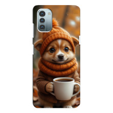 Друкований чохол 'Звірята з кавою' для Nokia G21 – Песик з кавою
