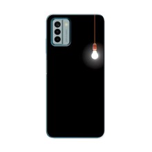 Чехол с картинками на черном фоне для Nokia G22 – Лампочка