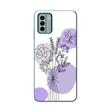 Силиконовый чехол с принтом в цветах на Nokia G22 – Фиолетовый букет