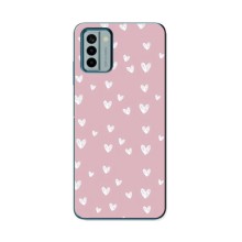 Чохол з розовим принтом для Nokia G22 (Сердечки на рожевому)