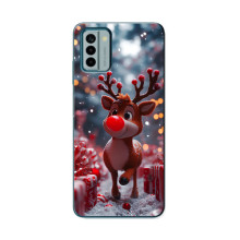Яркий чехол для Nokia G22 с Зимними Оленятами – Олень среди подарков