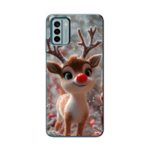 Яркий чехол для Nokia G22 с Зимними Оленятами