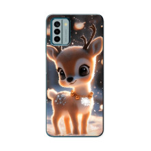 Яркий чехол для Nokia G22 с Зимними Оленятами – Оленёнок
