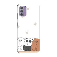 Чохли з зображенням різних тварин на Nokia G42 (Здивовані ведмедики)