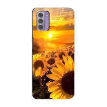 Чехол с Цветами для Nokia G42 (поле подсолнухов)