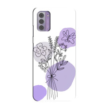 Силиконовый чехол с принтом в цветах на Nokia G42 – Фиолетовый букет
