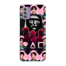 Чехол Гра в кальмара для Nokia G42 – Персонажи игры кальмара