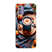 Чехол с уникальным дизайном «Осень с кофе» для Nokia G42 – Кофе и тыквы