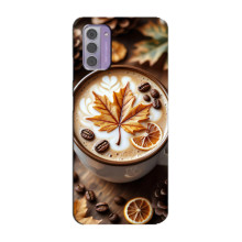 Чехол с уникальным дизайном «Осень с кофе» для Nokia G42 – Пряный кофе