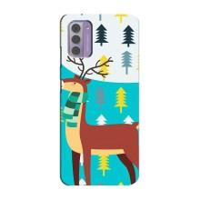 Силіконовий бампер з картинкою звірів для Nokia G42 (Олень із шарфом)