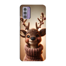 Яскравий чохол для Nokia G42 з Зимові Оленята – Олень в светрі