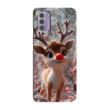 Яркий чехол для Nokia G42 с Зимними Оленятами
