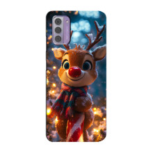 Яскравий чохол для Nokia G42 з Зимові Оленята – Олень з шарфом