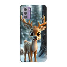 Яскравий чохол для Nokia G42 з Зимові Оленята – Оленятко в лісі