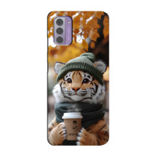 Друкований чохол 'Звірята з кавою' для Nokia G42 – Тигр з кавою