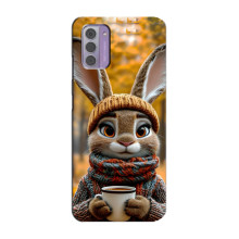 Друкований чохол 'Звірята з кавою' для Nokia G42 – Зайчик з кавою
