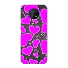 Чехлы для любимой на Нокиа G50 (VPrint) (Pink hearts)