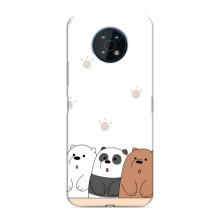 Чохли з зображенням різних тварин на Nokia G50 (Здивовані ведмедики)