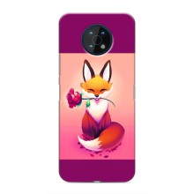 Чехлы с картинкой Лисички для Nokia G50 (VPrint) (Лисичка с розочкой)