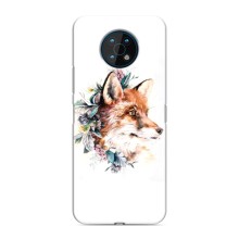 Чехлы с картинкой Лисички для Nokia G50 (VPrint) (Лисичка в цветочках)