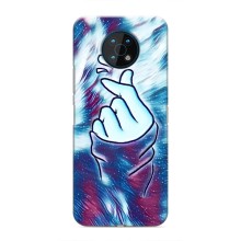 Чехол с принтом для Nokia G50 (AlphaPrint - Знак сердечка) – Радужное сердце