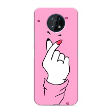 Чехол с принтом для Nokia G50 (AlphaPrint - Знак сердечка) – Знак Love