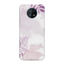 Чехол с цветочным принтом на Нокиа G50 (Фиолетовые листья)