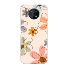 Чехол с цветочным принтом на Нокиа G50 (Разноцветные цветы)
