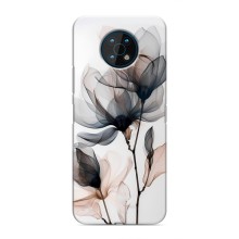 Чехол с цветочным принтом на Нокиа G50 (Цветы на белом)