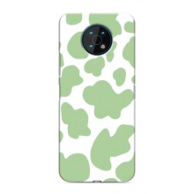 Чехол с принтом коровы на Нокиа G50 (Зеленый принт)