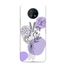 Силиконовый чехол с принтом в цветах на Nokia G50 – Фиолетовый букет