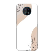 Силиконовый чехол с принтом в цветах на Nokia G50 – Нюдовый дизайн