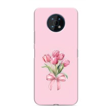 Чехол с розовым рисунком для Nokia G50 (Букет цветов)