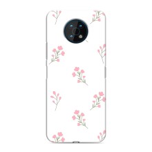 Чехол с розовым рисунком для Nokia G50 (Розовые цветы)