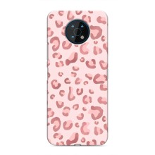 Чехол с розовым рисунком для Nokia G50 (Розовый леопард)