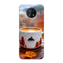 Чехол с уникальным дизайном «Осень с кофе» для Nokia G50 – Кофе на природе