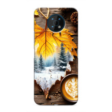Чехол с уникальным дизайном «Осень с кофе» для Nokia G50 – Осенне-зимнее кофе