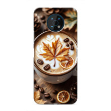 Чехол с уникальным дизайном «Осень с кофе» для Nokia G50 – Пряный кофе